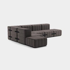 Curt-Set 12 - e.g. Flexible large corner sofa - Jet - 9108 (Grey / Brown)