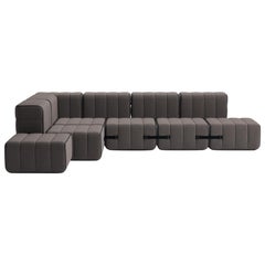 Curt-Set 12 - e.g. Flexible large corner sofa - Jet - 9108 (Grey / Brown)