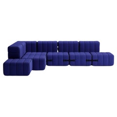 Curt-Set 12, E.G. Flexibles großes Ecksofa, Jet, 9605 'Blau'