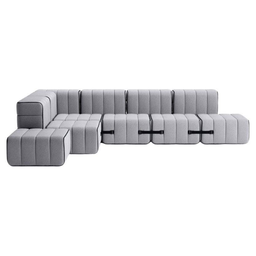 Curt-Set 12 - E.G. Flexible Large Corner Sofa - Jet - 9803 'Grey' For Sale