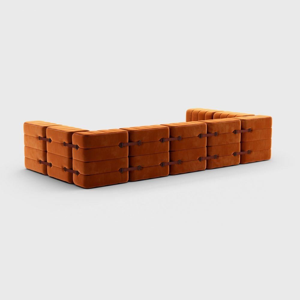 Flexibles U-förmiges Sofa mit geschwungenem Gestell 15 – Barcelona – Russet – V3347/17 (Rot) (Moderne) im Angebot
