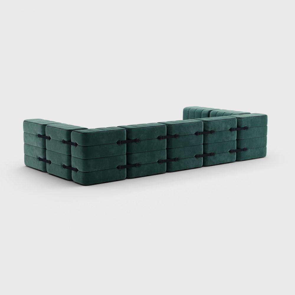 u shaped sofa green