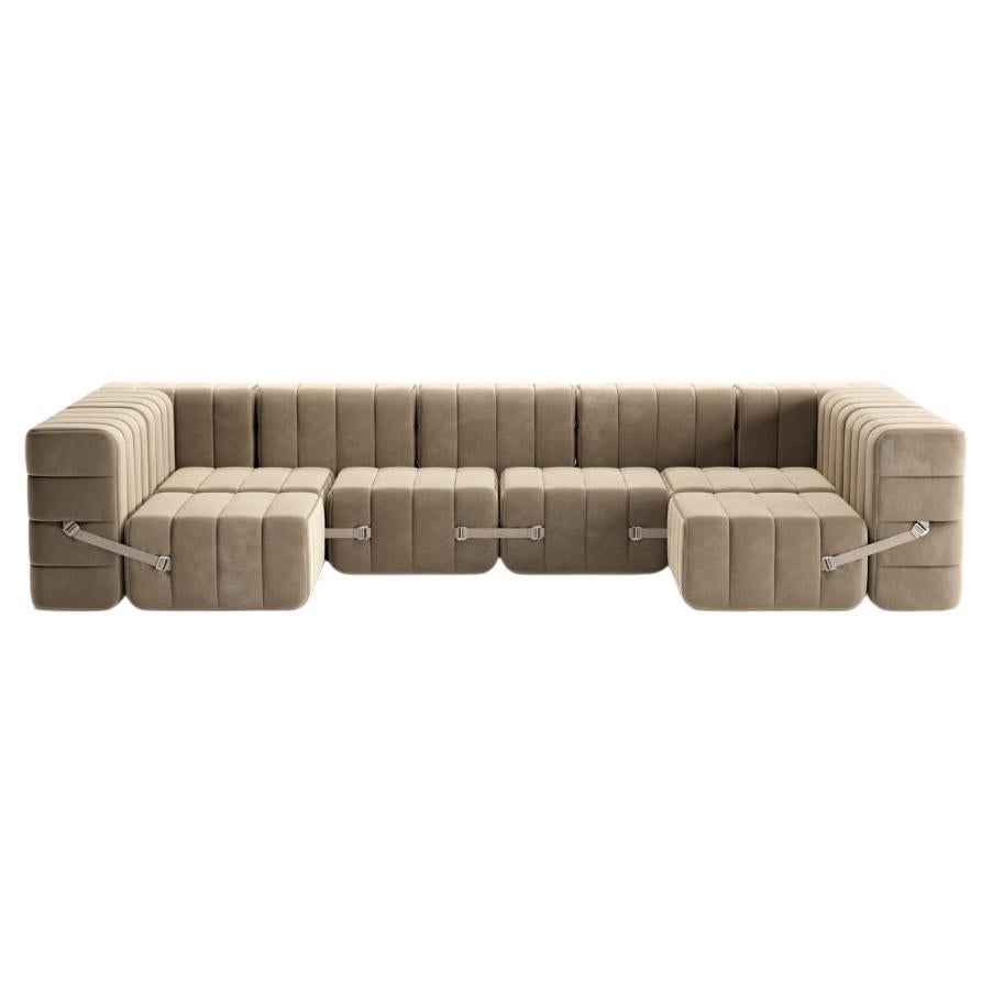 Flexibles U-förmiges Sofa mit geschwungenem Gestell – Barcelona – Vole – V3347/15 (grau / 