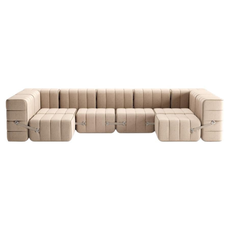 Curt-Set 15 - E.G. Flexible U-Shaped Sofa - Dama - 0029 (Beige / Grey) For Sale