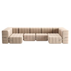 Gebogenes Set 15 – E.G. Flexibles U-förmiges Sofa - Dama - 0029 (Beige / Grau)