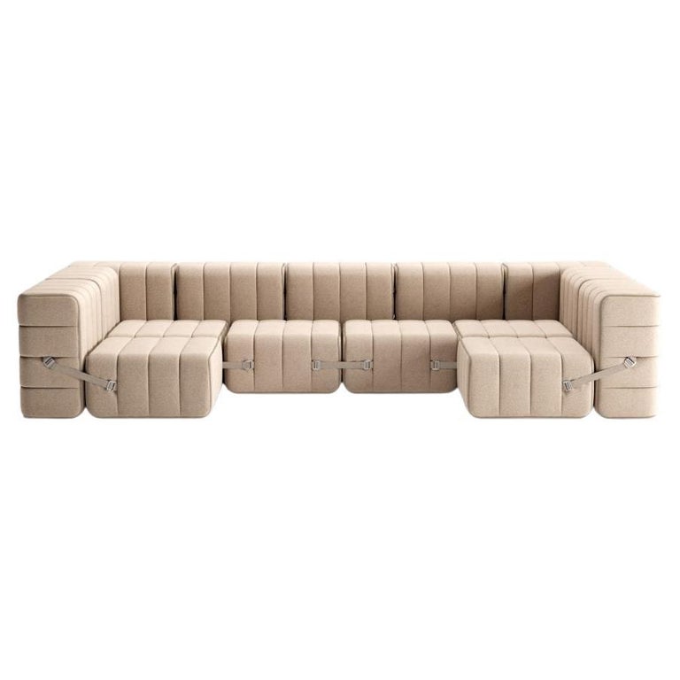 Curt-Set 15 - E.G. Flexible U-Shaped Sofa - Dama - 0029 (Beige / Grey) For  Sale at 1stDibs