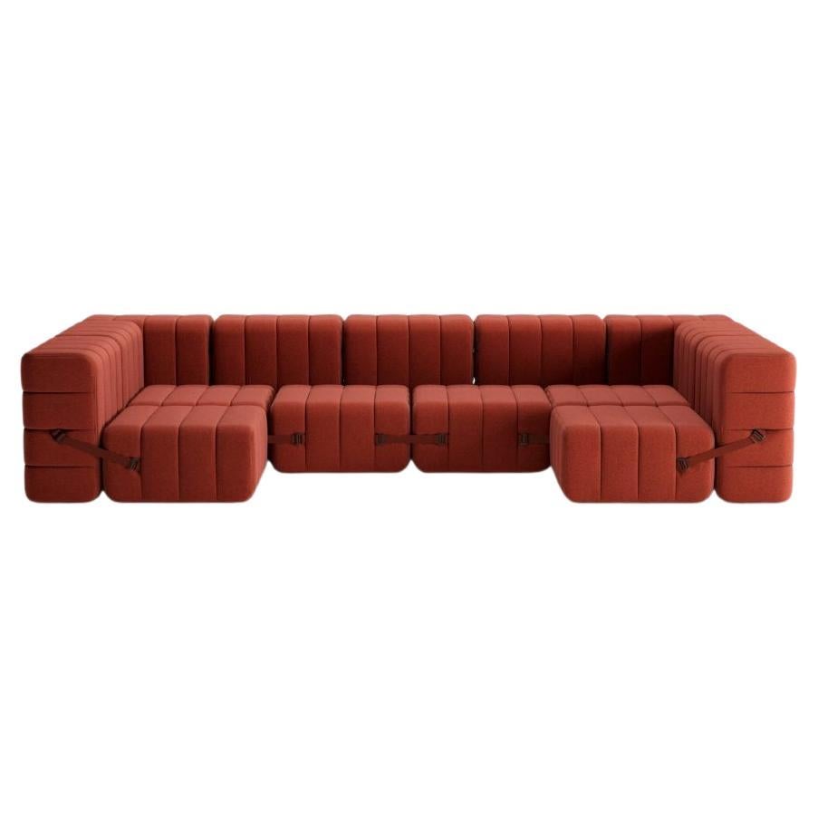 Curt-Set 15 - e.g. Flexible U-shaped sofa - Dama - 0058 (Red) For Sale