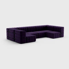Curt-Set 15 - E.G. Flexible U-Shaped Sofa - Jet - 9607 'Blue / Purple'