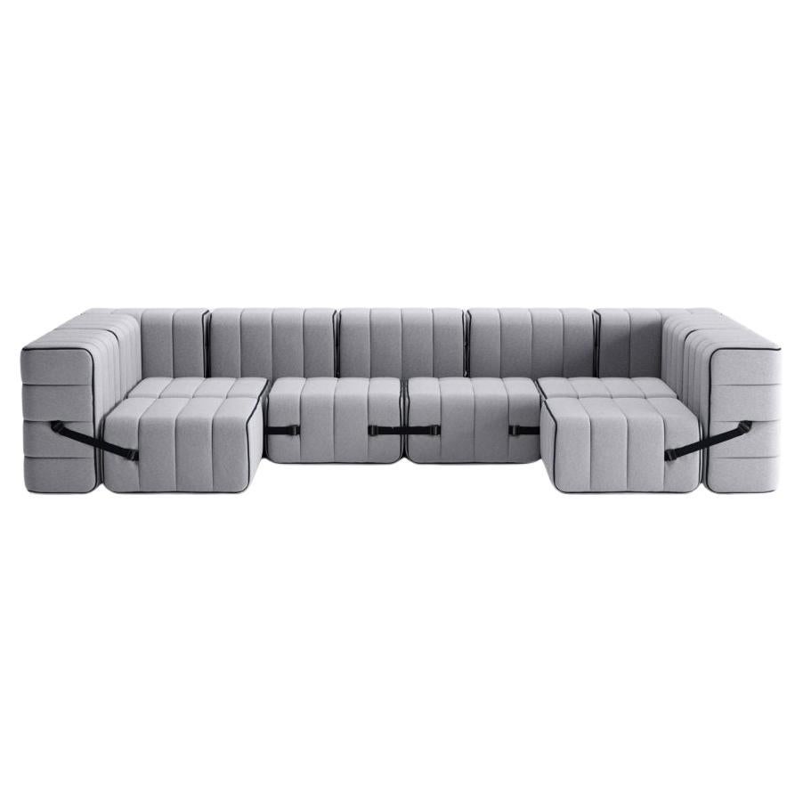 Flexibles U-förmiges Sofa mit geschwungenem Gestell 15 - 9803 (grau)