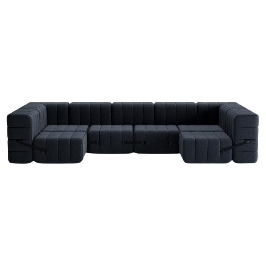 Curt-Set 15 - e.g. Flexible U-shaped sofa - Jet - 9806 (Dark grey) For Sale