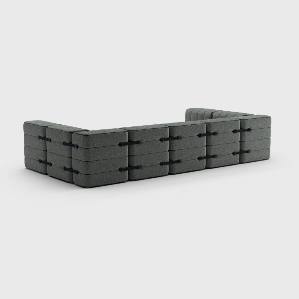 Modern Curt-Set 15 - e.g. Flexible U-shaped sofa - Sera - Gravel (Grey) For Sale