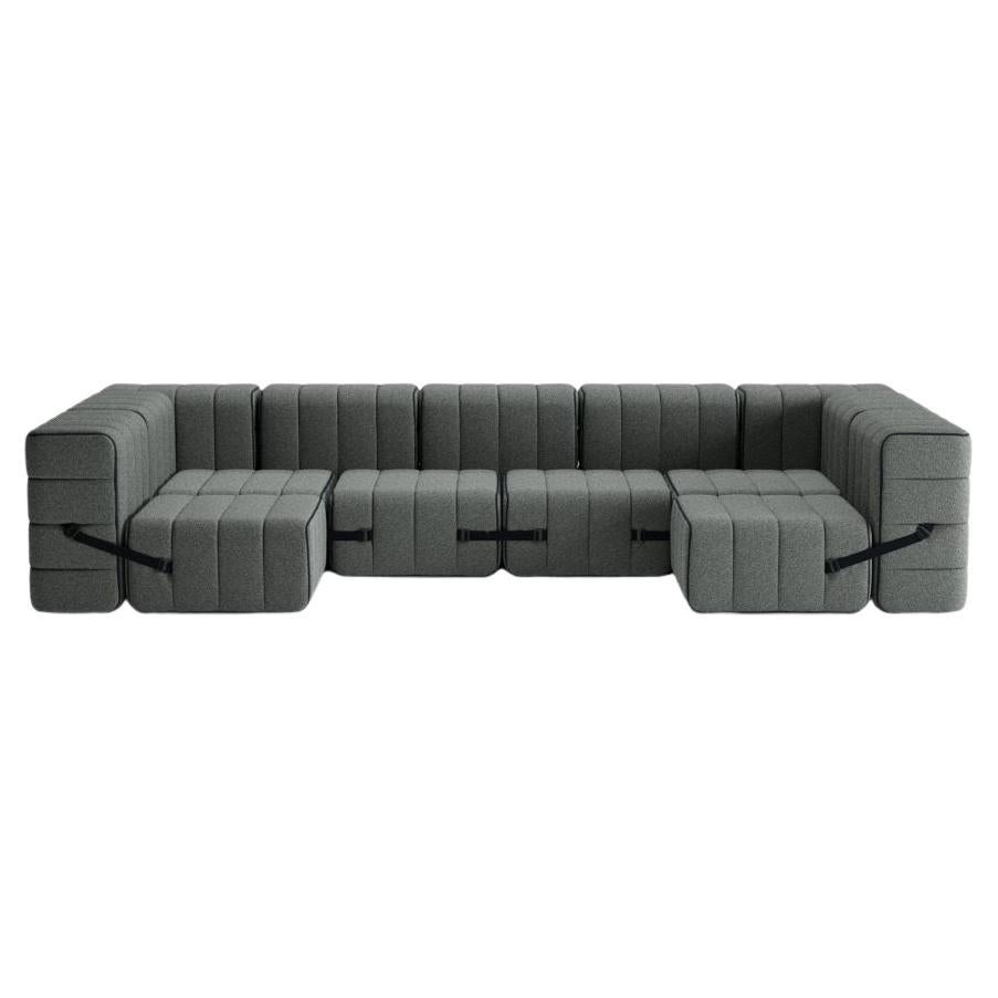 Curt-Set 15 - e.g. Flexible U-shaped sofa - Sera - Gravel (Grey) For Sale