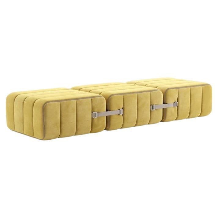 Curt-Set 3 - E.G. Flexible Bench - Barcelona - Cornhusk - V3347/50 'Yellow' For Sale