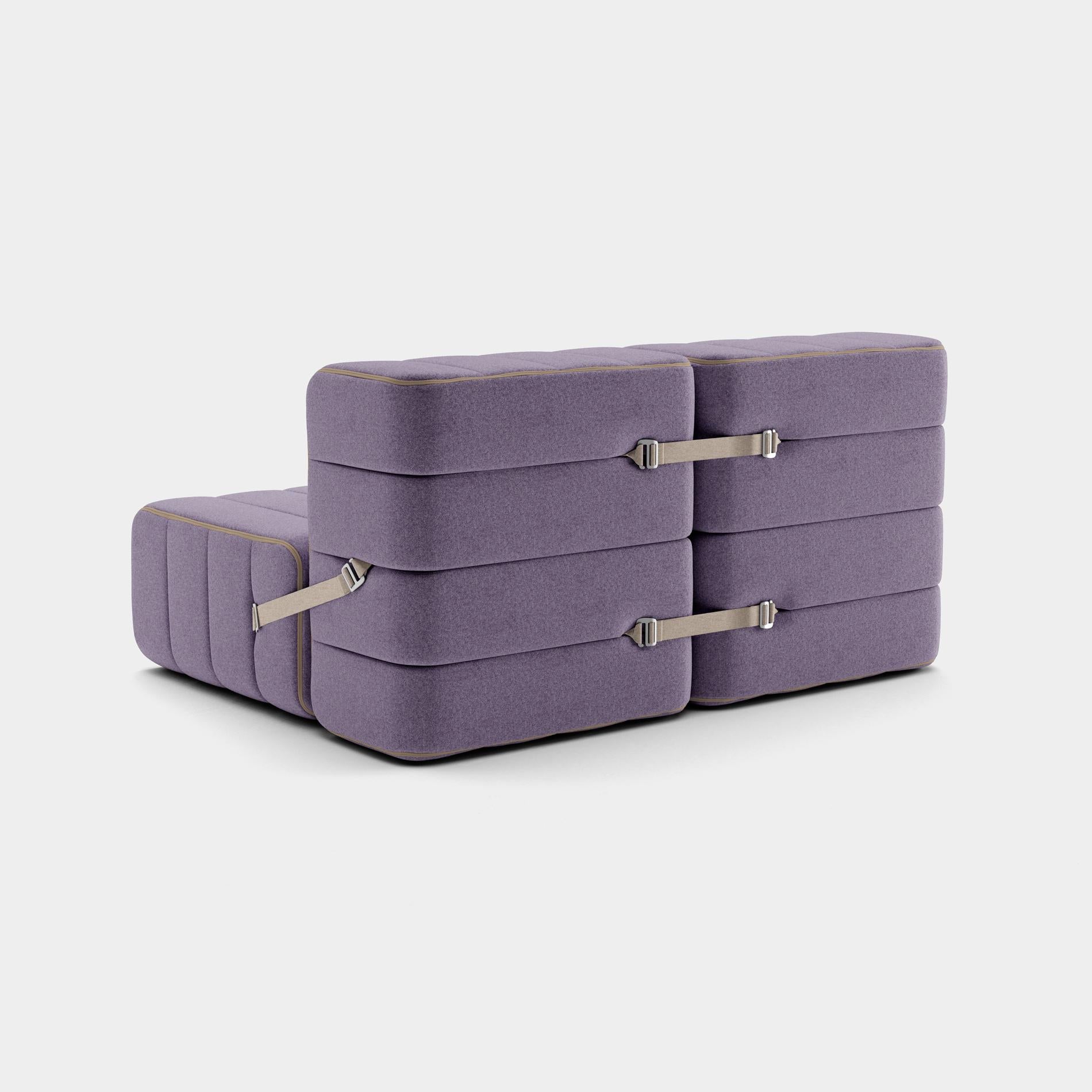 Minimalist Curt-Set 4 - e.g. Flexible 2-seater - Dama - 0039 (Lilac) For Sale