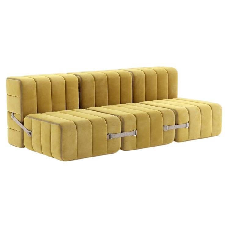Curt-Set 6 - e.g. Flexible 3-seater - Barcelona - Cornhusk - V3347/50 'Yellow' For Sale