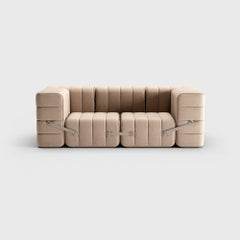 Curt-Set 7 - e.g. Flexible 2-seater with armrests - Dama - 0029 (Beige / Grey)