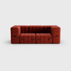 Curt-Set 7, E.G. Flexible 2-Seater with Armrests, Dama, 0058 'Red'