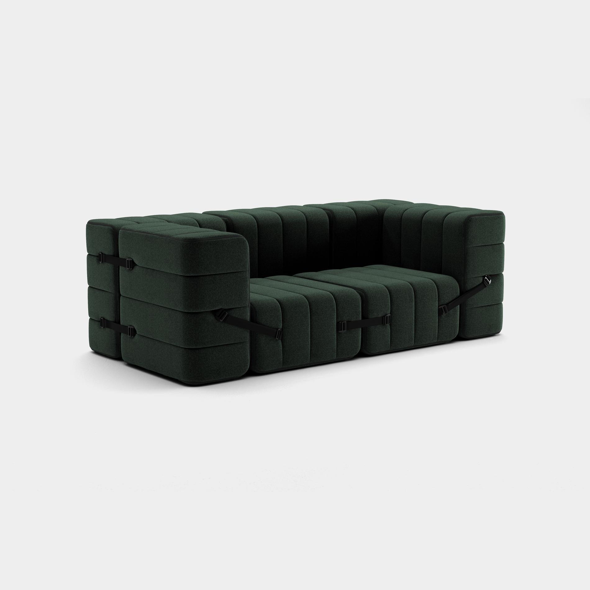 The classic seven.
 
 Why not turn a Modular Sofa into a classic sofa. A really compact, cosy couch with full armrests. And why can't you turn the compact, cosy couch into a small corner sofa or chaise longue, or into so many other configurations?