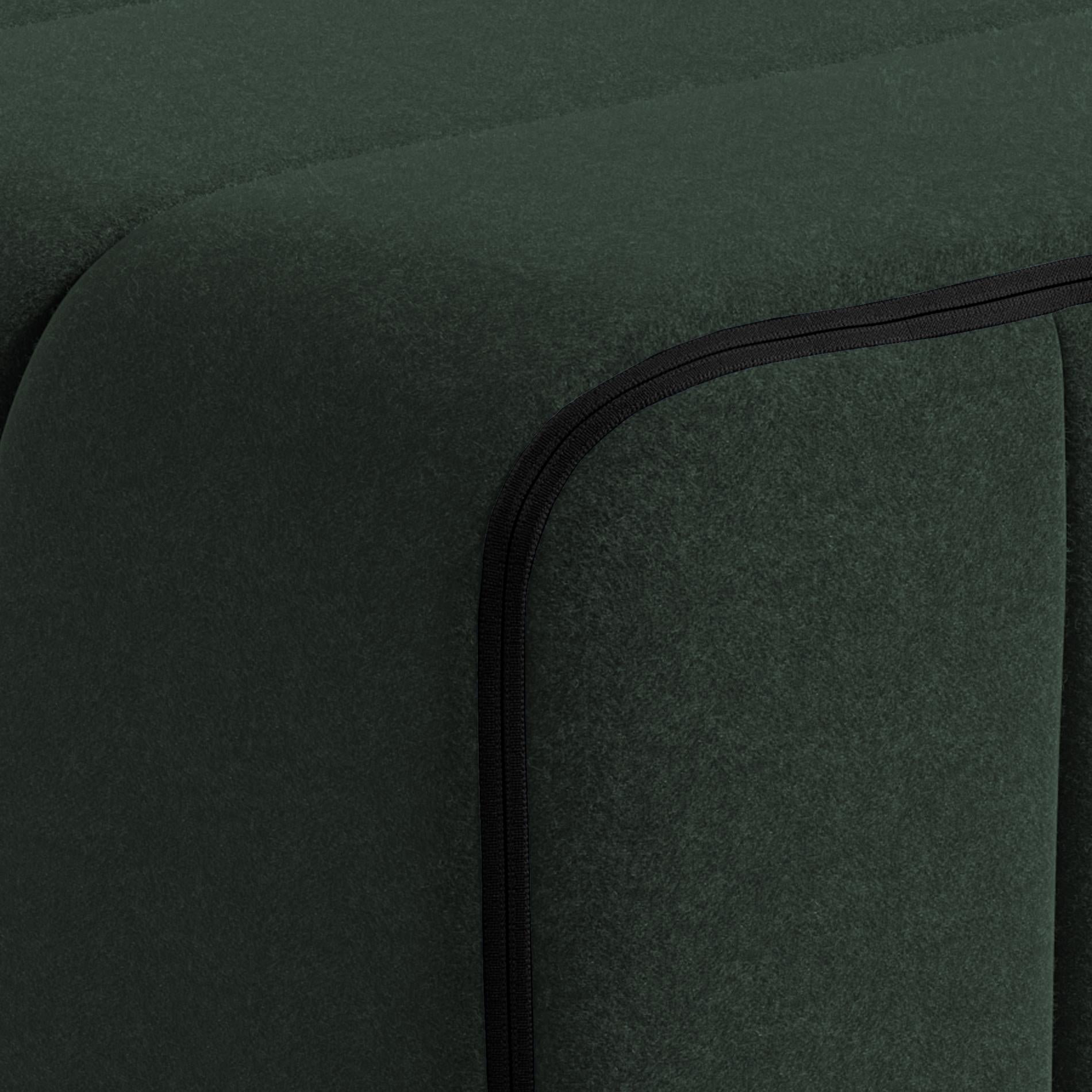 German Curt-Set 7 - e.g. Flexible 2-seater with armrests - Dama - 0061 (Dark green) For Sale