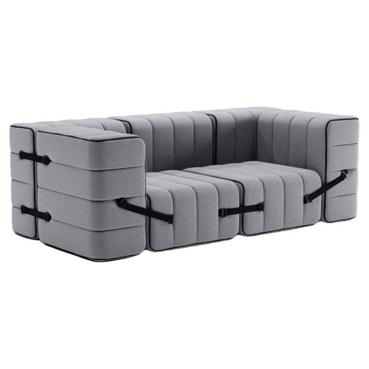 Curt-Set 7 - E.G. Flexible 2-Seater with Armrests - Jet - 9803 'Grey' For Sale
