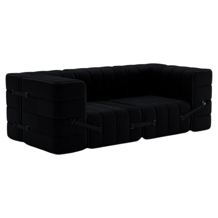 Curt-Set 7 - E.G. Flexible 2-Seater with Armrests - Sera - Ebony 'Black' For Sale