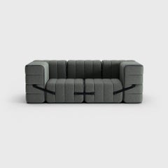 Curt-Set 7, E.G. Flexible 2-Seater with Armrests, Sera, Gravel 'Grey'