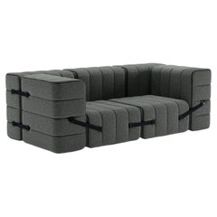 Curt-Set 7, E.G. Flexible 2-Seater with Armrests, Sera, Gravel 'Grey'