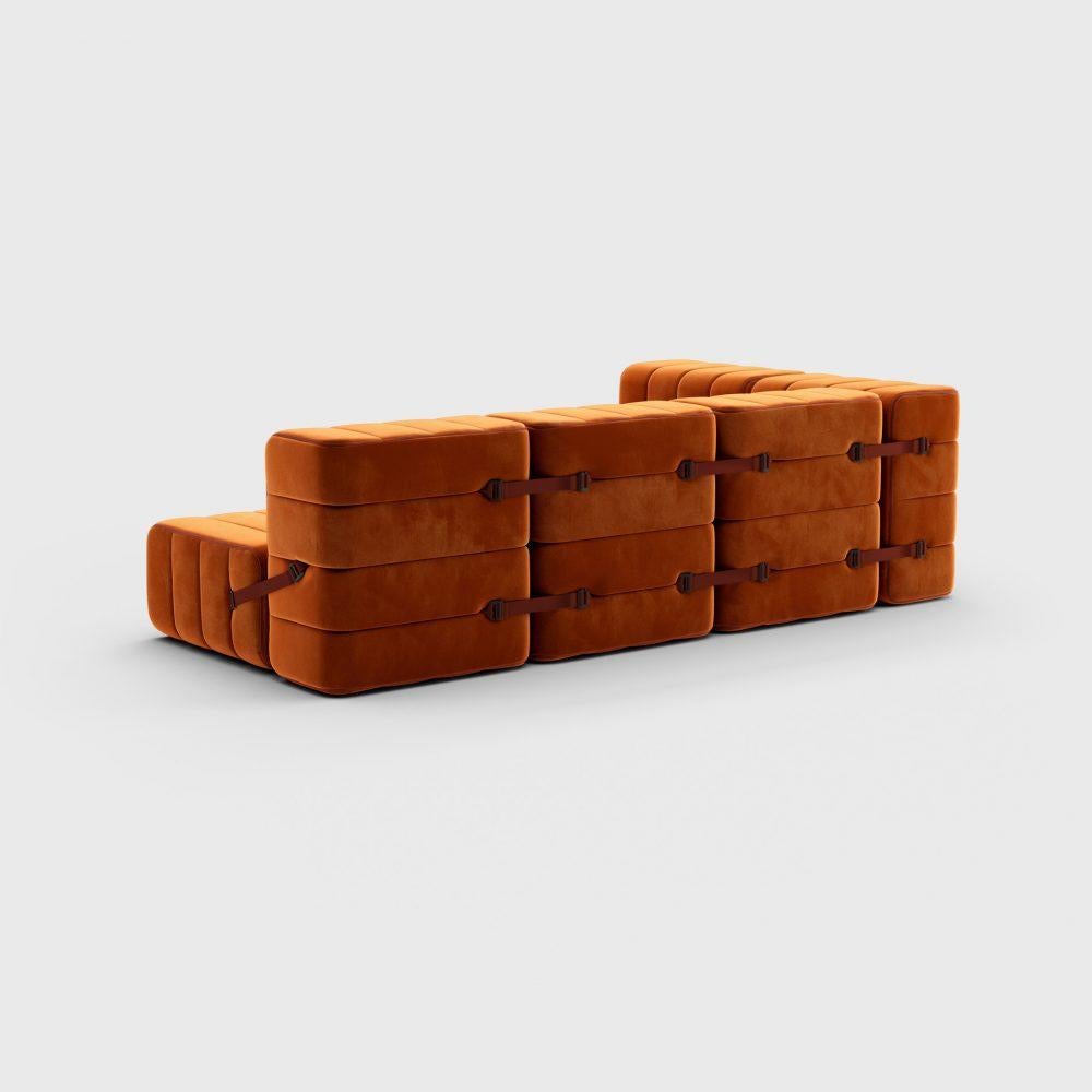 Modern Curt-Set 9, E.G. Flexible Small Corner Sofa, Barcelona, Cornhusk, V3347/50 For Sale
