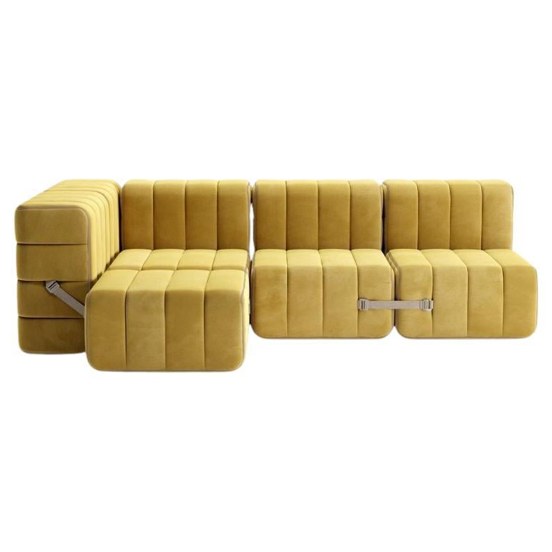 Curt-Set 9, E.G. Flexible Small Corner Sofa, Barcelona, Cornhusk, V3347/50 For Sale