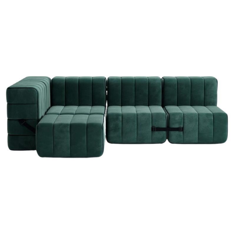 Curt-Set 9 - E.G. Flexible Small Corner Sofa - Barcelona - Serpentine - V3347/39 For Sale