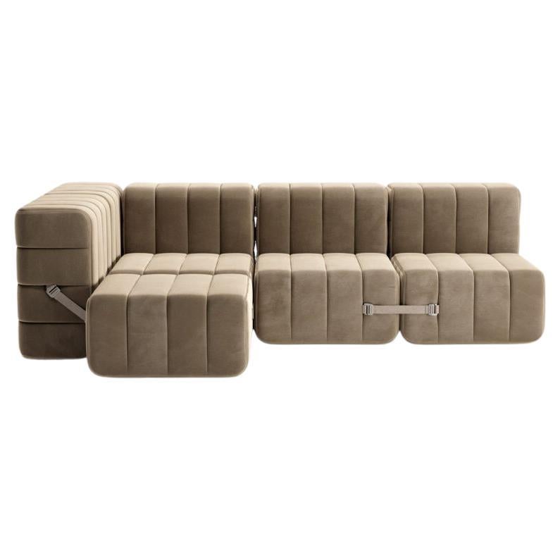 Gebogenes Set 9 – E.G. Flexibles Eck-Sofa – Barcelona – Vole – V3347/15 Grau im Angebot