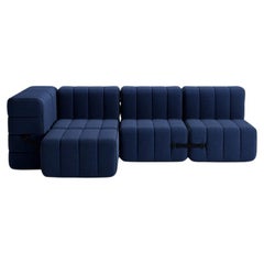 Curt-Set 9 - E.G. Flexible Small Corner Sofa - Jet - 6098 'Dark Blue'