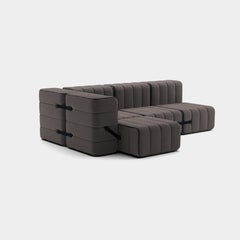 Curt-Set 9 - e.g. Flexible small corner sofa - Jet - 9108 (Grey / Brown)