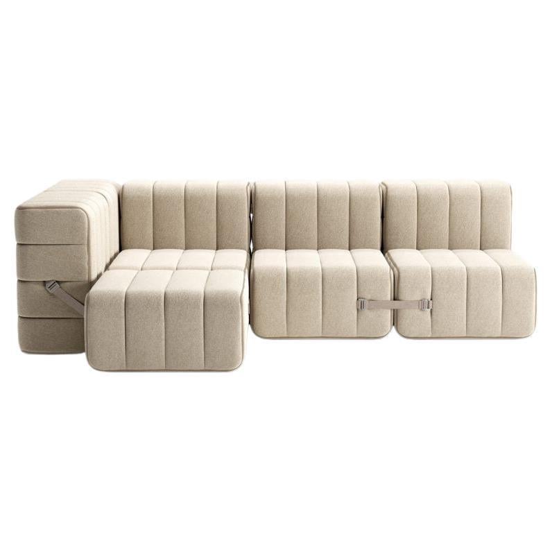 Curt-Set 9 - e.g. Flexible small corner sofa - Jet - 9110 'Grey / Beige'
