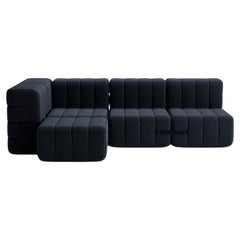 Curt-Set 9 - e.g. Flexible small corner sofa - Jet - 9806 'Dark grey'