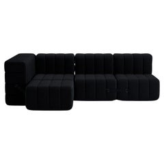 Curt-Set 9 - E.G. Flexible Small Corner Sofa - Sera - Ebony 'Black'