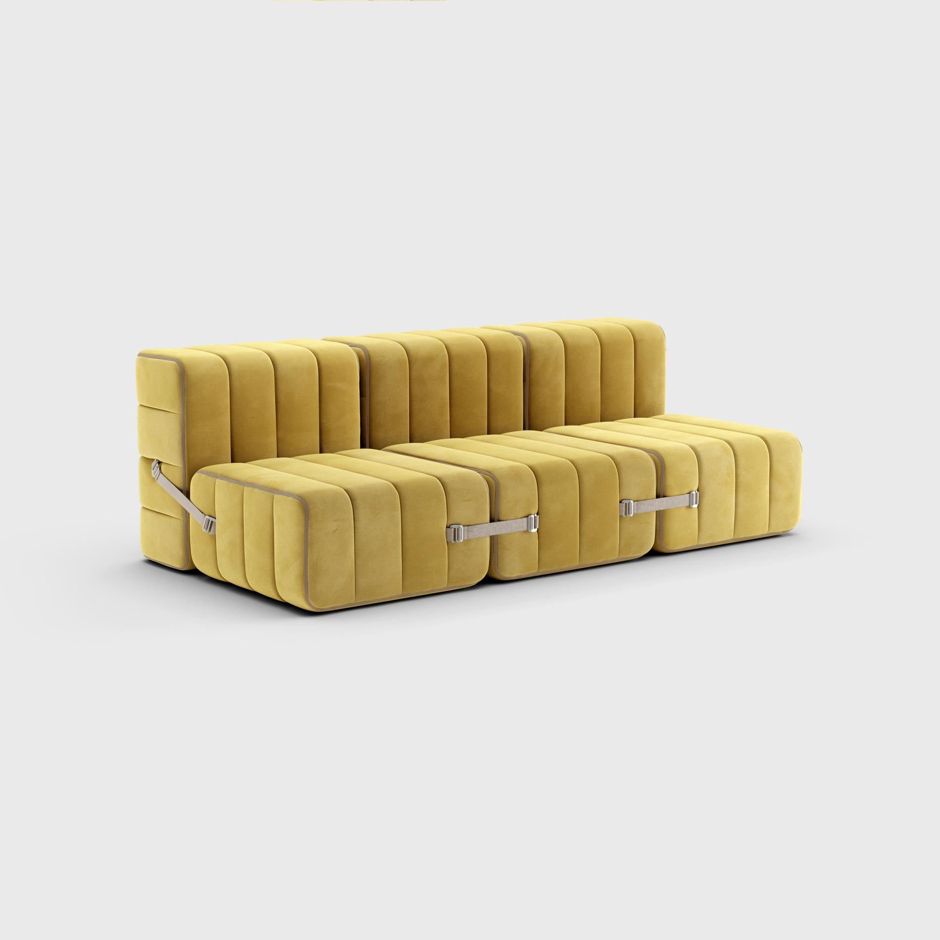Modern Curt Single Module – Fabric Barcelona 'Cornhusk' – Curt Modular Sofa System For Sale