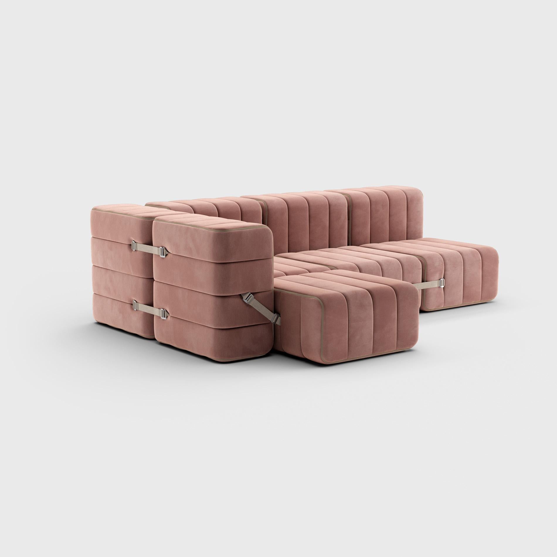 Curt Single Module, Fabric Barcelona 'Lotus Rose', Curt Modular Sofa System In New Condition For Sale In Berlin, BE