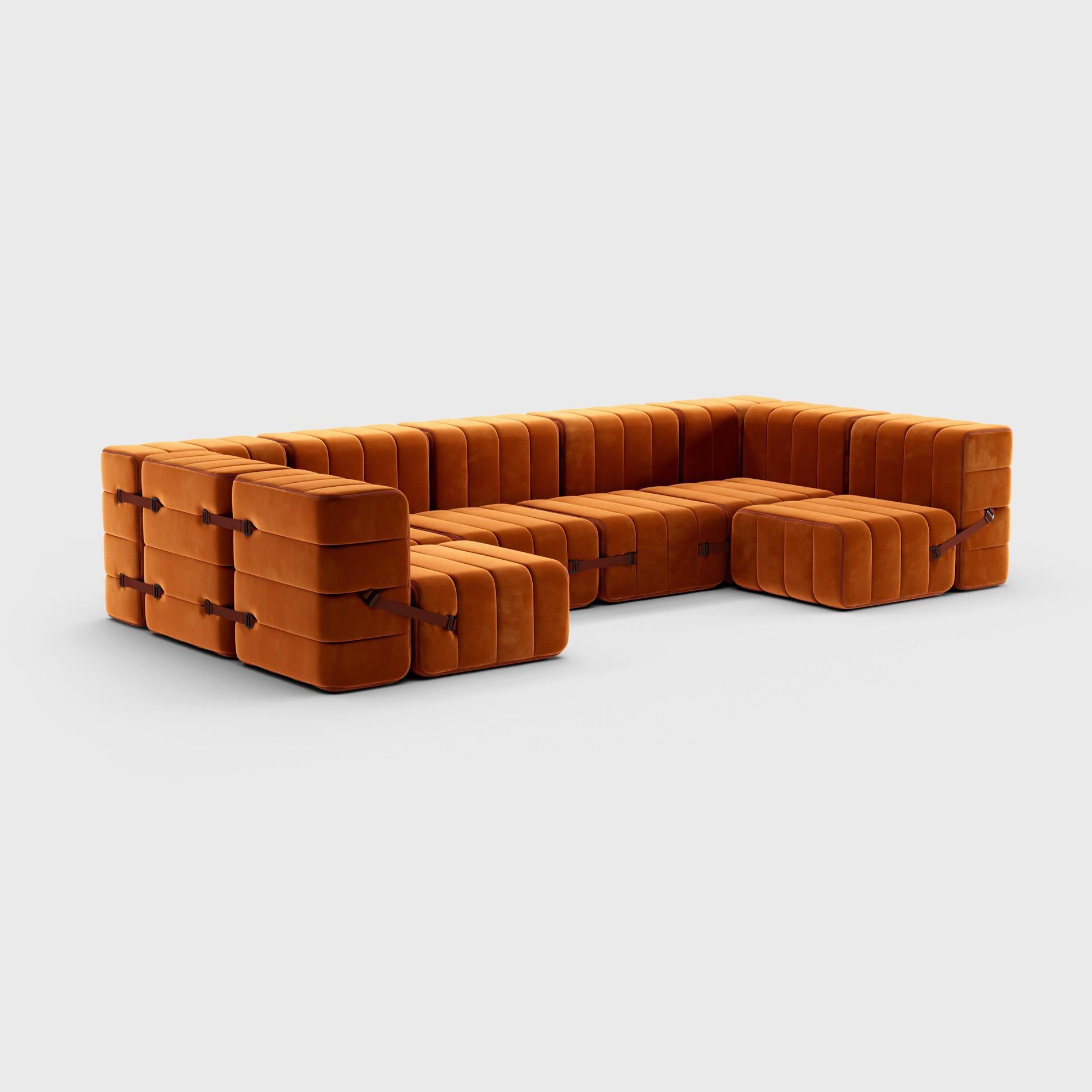 Curt Single Module – Fabric Barcelona 'Russet Red' – Curt Modular Sofa System In New Condition For Sale In Berlin, BE