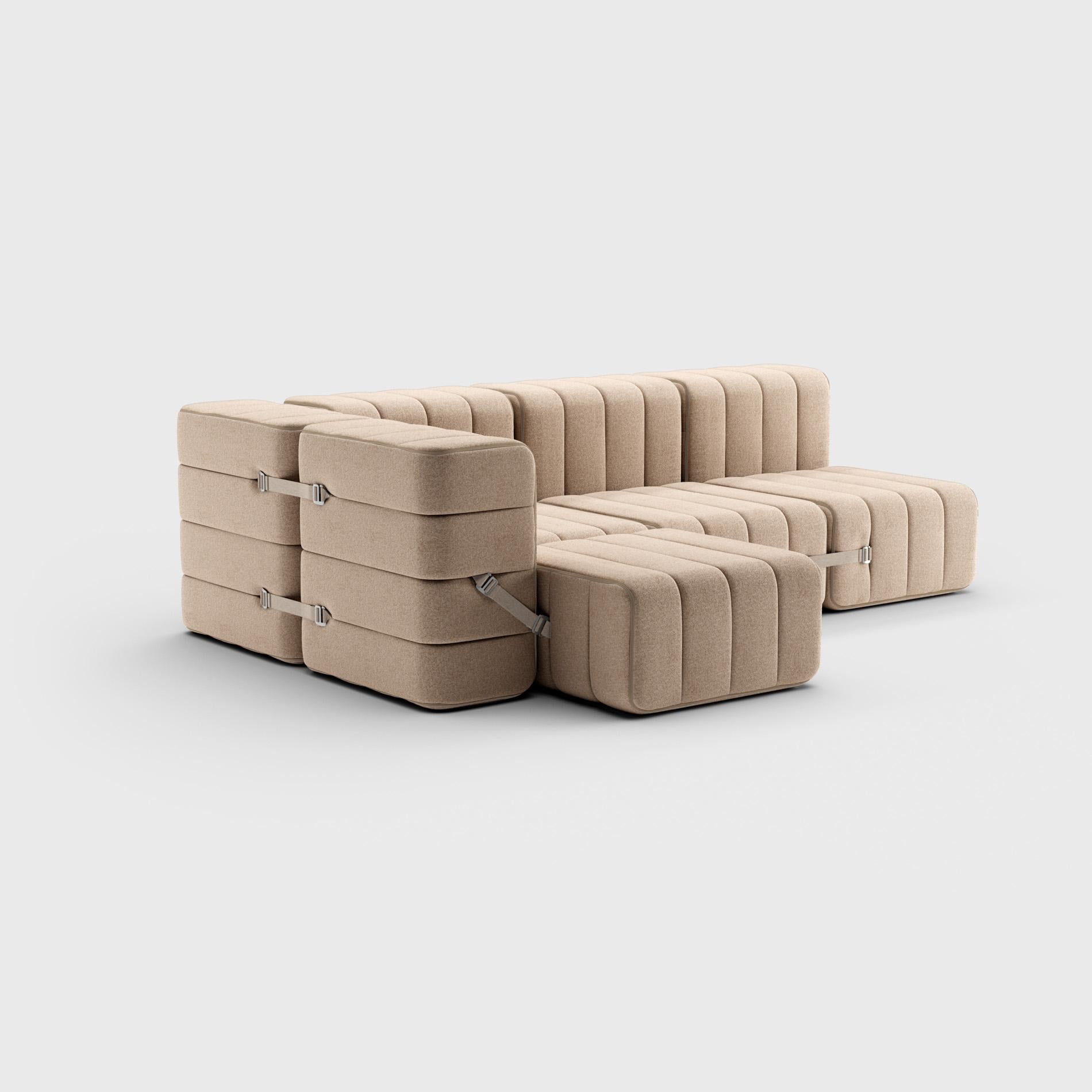 Curt Single Module, Fabric Dama '0029 Beige / Grey', Curt Modular Sofa System In New Condition For Sale In Berlin, BE