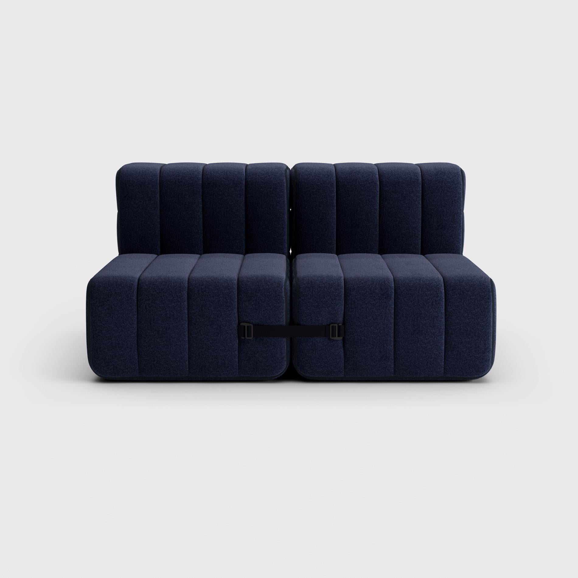 Modern Curt Single Module, Fabric Dama '0048 Dark Blue', Curt Modular Sofa System For Sale