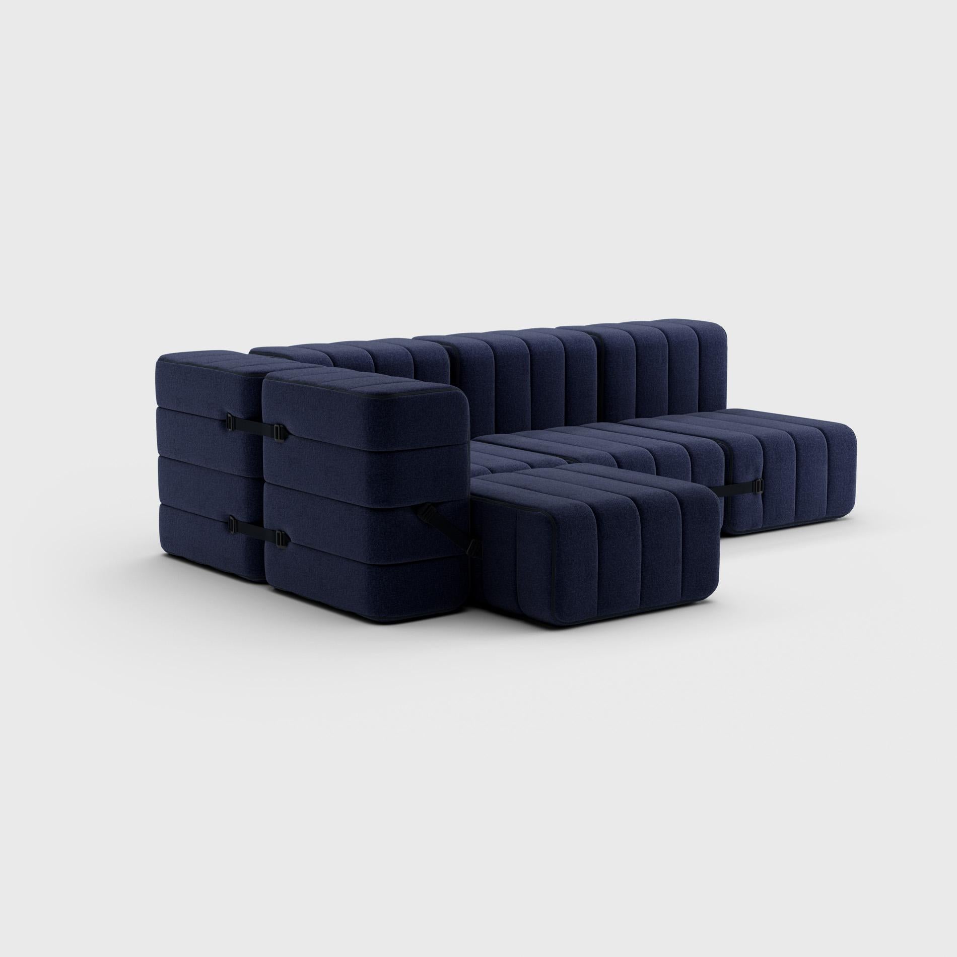 Curt Single Module, Fabric Dama '0048 Dark Blue', Curt Modular Sofa System In New Condition For Sale In Berlin, BE