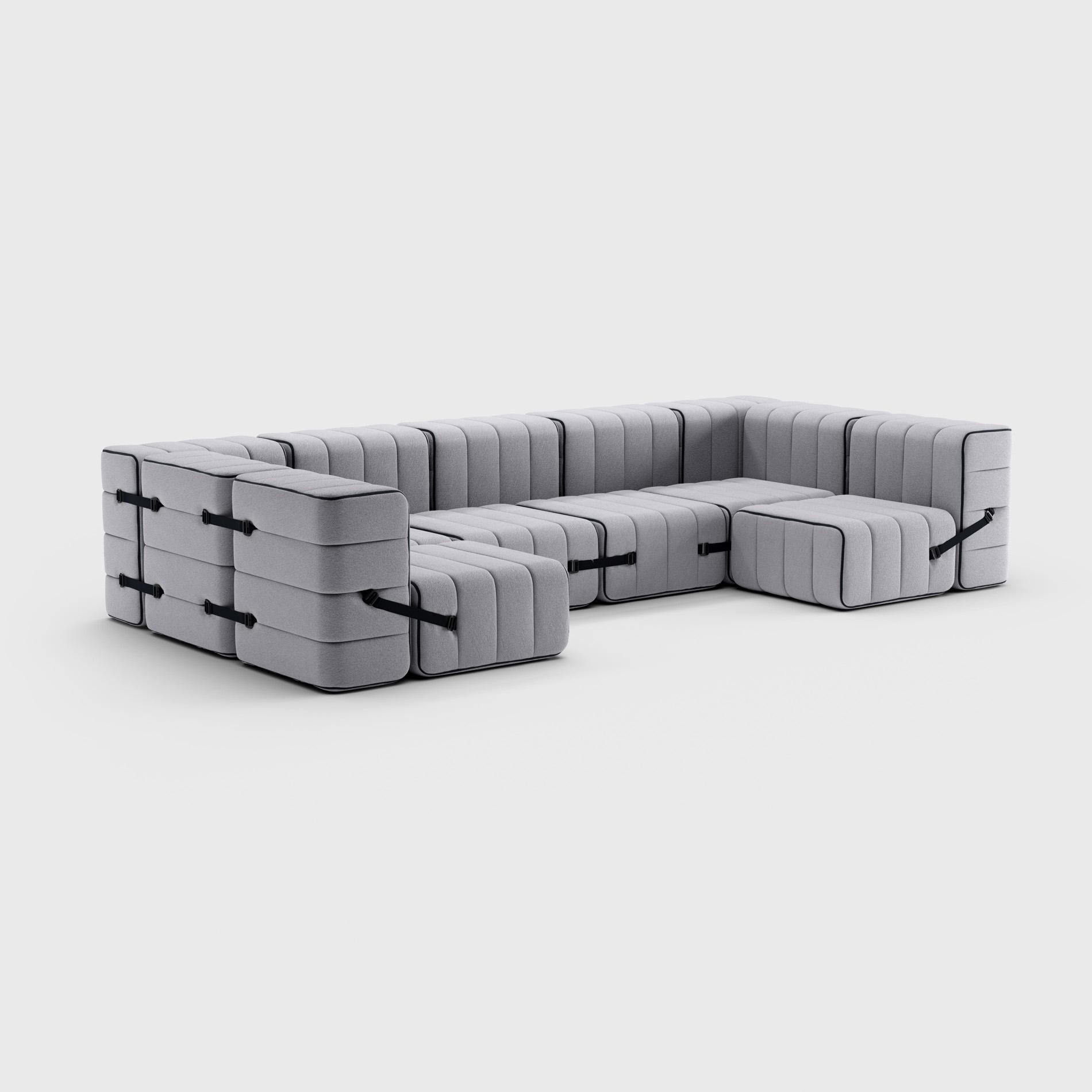  Curt Single Module – Fabric Jet '9803 Grey' – Curt Modular Sofa System In New Condition For Sale In Berlin, BE