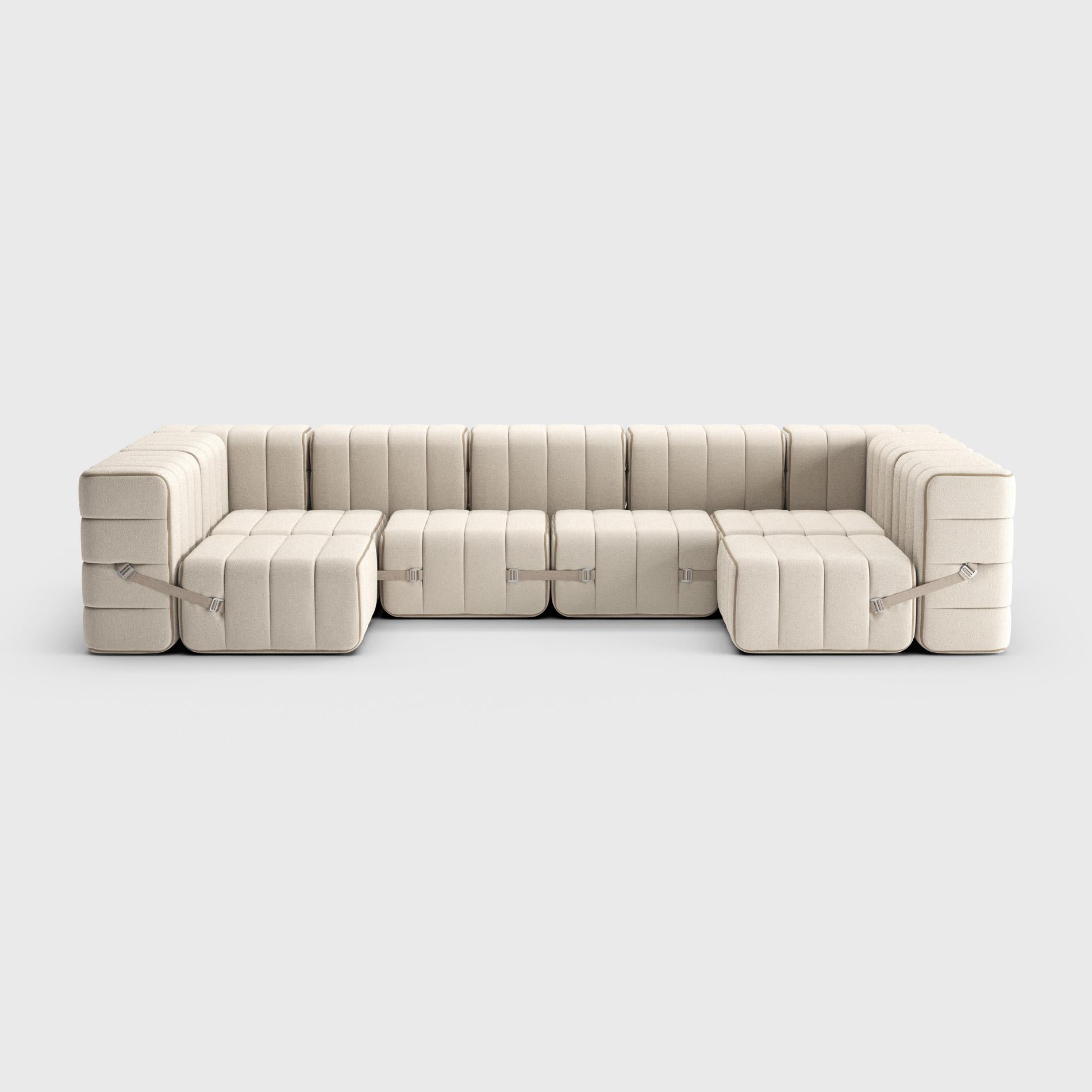 Curt Single Module, Fabric Sera 'Calla White / Beige', Curt Modular Sofa System In New Condition For Sale In Berlin, BE