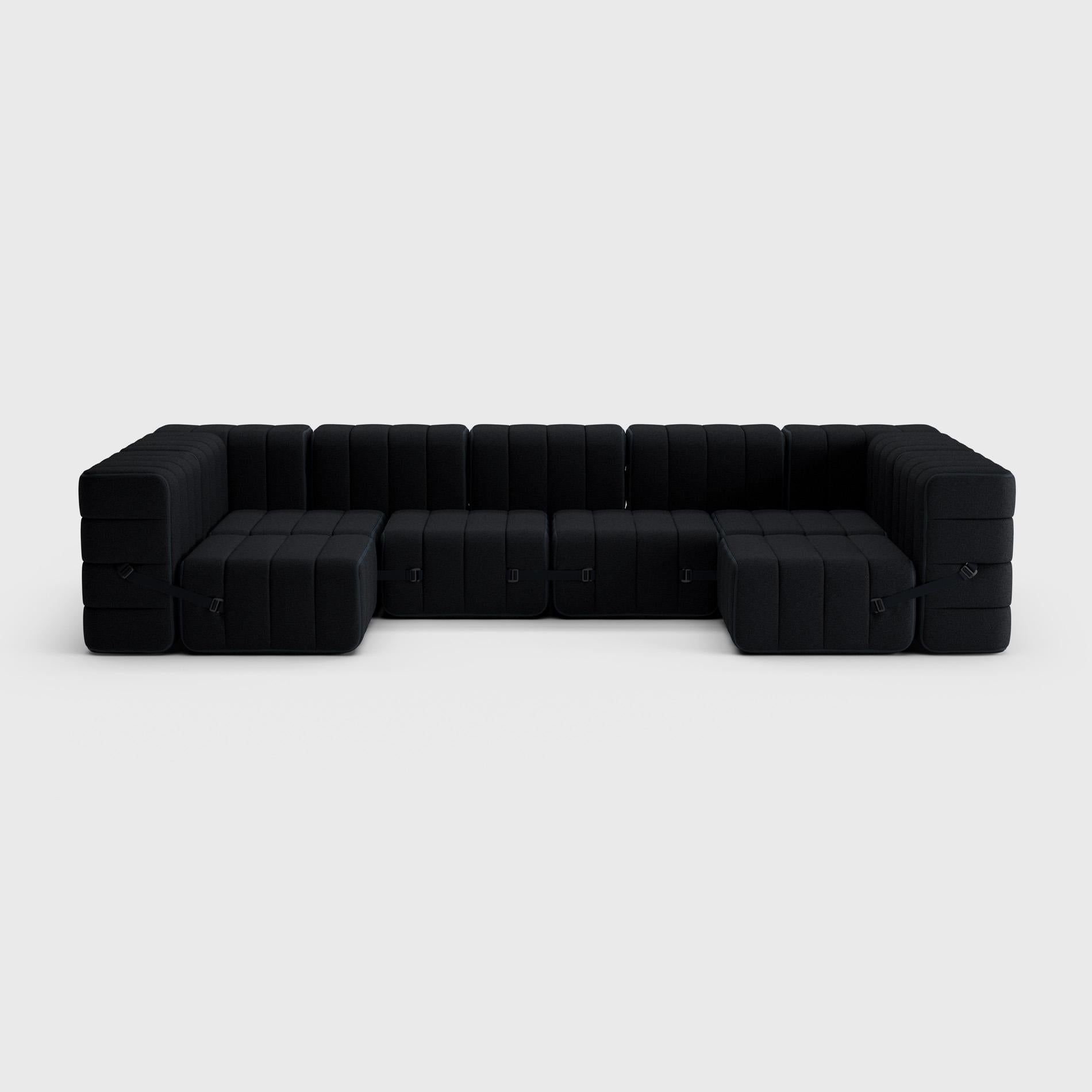 Curt Single Module, Fabric Sera 'Ebony Black', Curt Modular Sofa System In New Condition For Sale In Berlin, BE