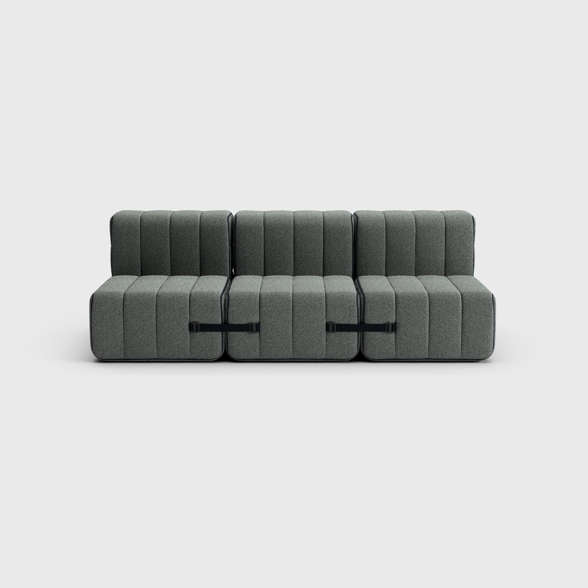 Modern Curt Single Module, Fabric Sera 'Gravel Grey', Curt Modular Sofa System For Sale