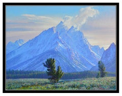Curt Walters Original Oil Painting On Canvas Signed Mountain Landscape Artwork