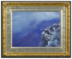 Curt Walters Original Painting Oil On Canvas Signed Mountain Winter Landscape