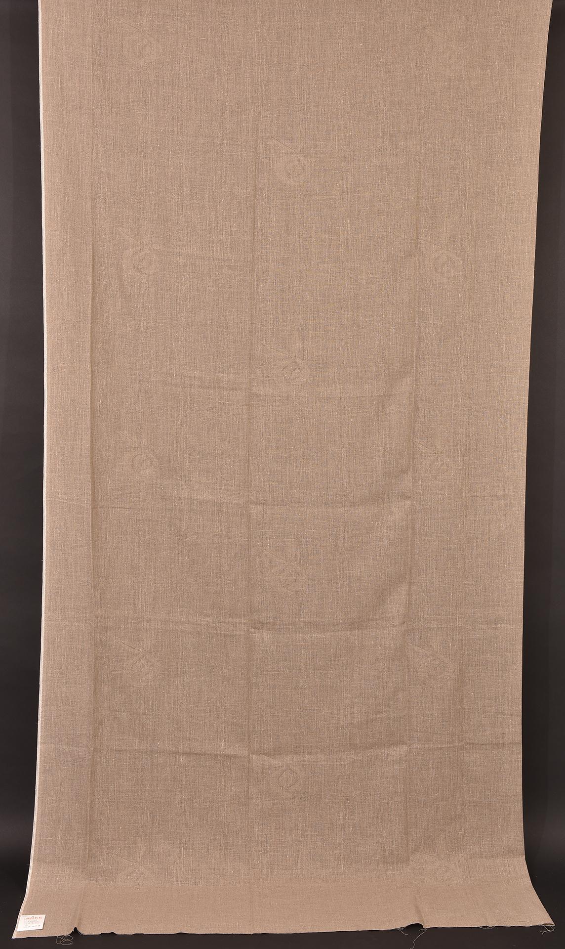 Minimalist Curtain in Raw Linen with Flowers Applications For Sale