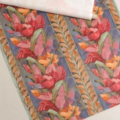 Italian Floral Print Textile Remnant, Unknown Weaver, Circa 1990